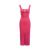 Nissa Women's Pink / Purple Dress Bouclé Midi In Pink/purple