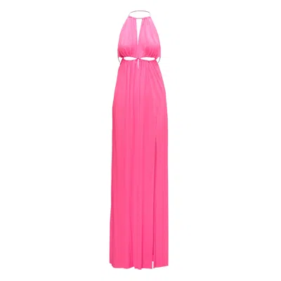 Nissa Women's Pink / Purple Embellished Backless Dress Pink In Pink/purple