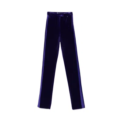 Nissa Women's Pink / Purple High-waisted Velvet Pants
