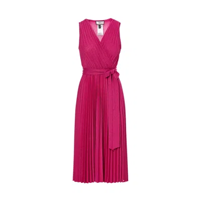 Nissa Women's Pink / Purple Lurex Thread Viscose Dress Pink In Pink/purple