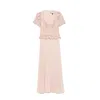 Nissa Women's Pleated Lace Midi Dress Pink In Pink
