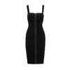 Nissa Women's Polka Dot Midi Dress Black In Black