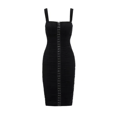 Nissa Women's Polka Dot Midi Dress Black