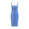 Nissa Women's Polka Dot Midi Dress Blue In Blue