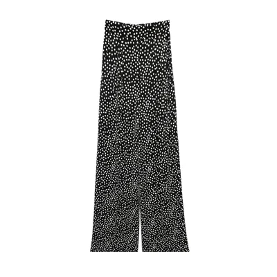 Nissa Women's Polka-dots Viscose Pants In Black