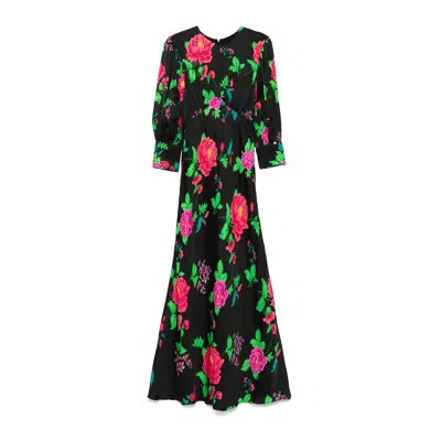 NISSA WOMEN'S PUFF-SLEEVES VISCOSE MIDI DRESS