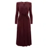 Nissa Women's Red Crystal-detail Midi Dress Bordeaux In Red