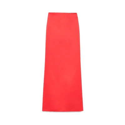 Nissa Women's Red High-waisted Taffeta Skirt In Pink