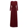Nissa Embellished Twisted Maxi Dress In Burgundy