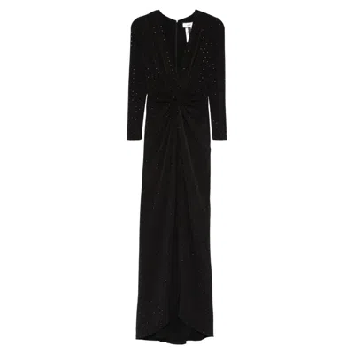 NISSA WOMEN'S RHINESTONE-EMBELLISHED MAXI DRESS BLACK