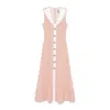 Nissa Scallop-collar Midi Dress In Pink