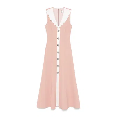 Nissa Women's Rose-detail Midi Dress Pink