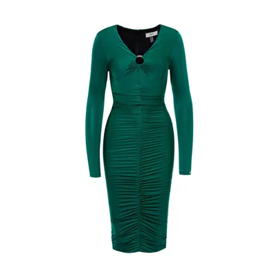 Nissa Women's Ruched Bodycon Dress Green