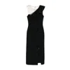 Nissa Asymmetric Dress In Black