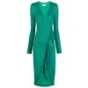 Nissa Women's Ruffled Midi Dress Green In Green