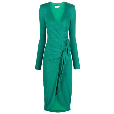 Nissa Women's Ruffled Midi Dress Green