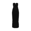 Nissa Women's Ruffled Ruched Jersey Midi Dress Black In Black