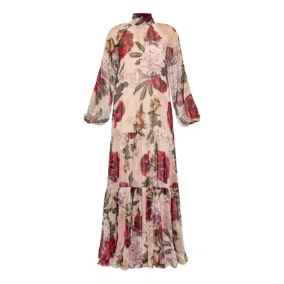 Nissa Women's Scarf-detail Silk Maxi Dress
