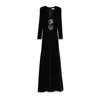 Nissa Women's Sequin-embellished Velvet Midi Dress Black In Black