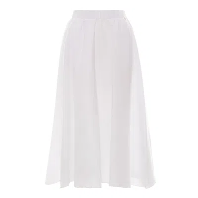 Nissa Women's Side Pockets Poplin White Skirt
