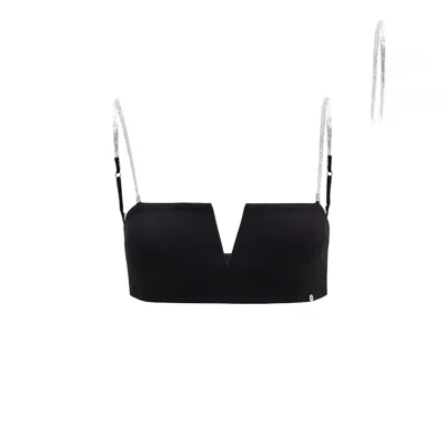 Nissa Women's Spaghetti-strap Crop Top Black