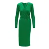 Nissa Women's Stud-embellished Midi Dress Green In Green