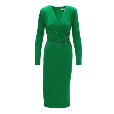 Nissa Women's Stud-embellished Midi Dress Green