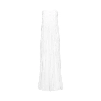 Nissa Women's White Corset-style Chiffon Dress