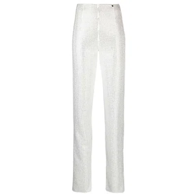 Nissa Women's White Crystal Embellished Pants