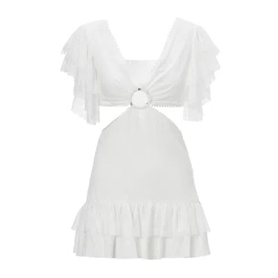 Nissa Women's White Cut-out Mini Dress