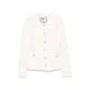 Nissa Women's White Embroidered Jacquard Jacket