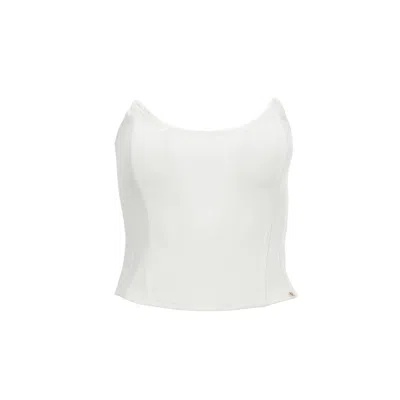 Nissa Women's White Panelled Zip-up Corset
