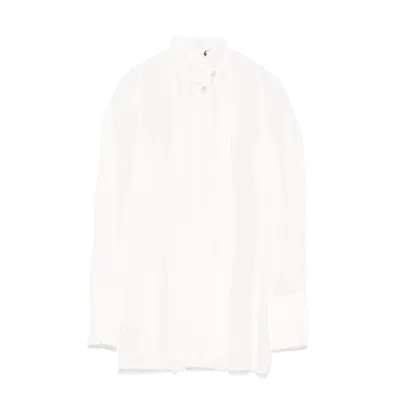 Nissa Women's White Pearl-detail Chiffon Top