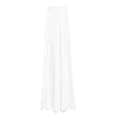 Nissa Women's White Satin Maxi Skirt
