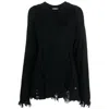 Nissa Women's Wool Open Knit Sweater Black In Black