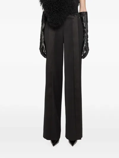 Nissa Wool Blend Straight-leg Pants In Black