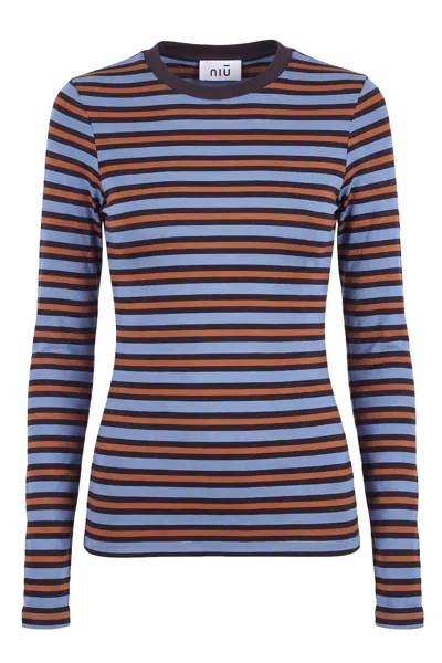 Niū Niu - T-shirt - 480649 - Blue/ruggine In Azzurro/ruggine