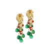 Nivy Pendant Earrings With Coral And Green Stones Woman  Adriel Oarp0500-g