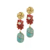 Nivy Red Coral Earrings And Turquoise Woman  Sasha Oarp0510-g