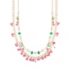 Nivy Round Neck With River Pearls And Colorful Stones Woman  Syria Carp0841-g