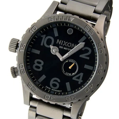 Pre-owned Nixon 51-30 Black Dial Stainless Steel Quartz Mens Watch A057-680