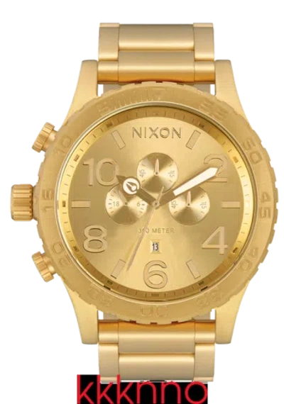 Pre-owned Nixon 51-30 Chrono - All Gold A1389-502-00 Chronograph Men's Watch Authentic