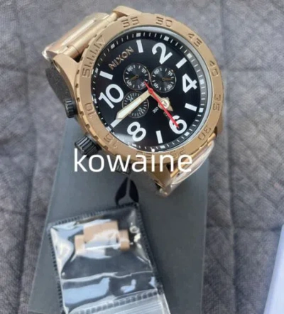 Pre-owned Nixon 51-30 Chrono - Bronze/black A1389-5145-00 Chronograph Men's Watch