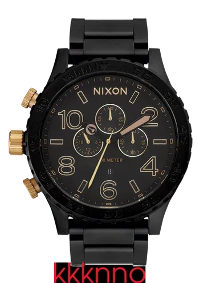 Pre-owned Nixon 51-30 Chrono - Matte Black / Gold A1389-1041-00 Chronograph Men's Watch