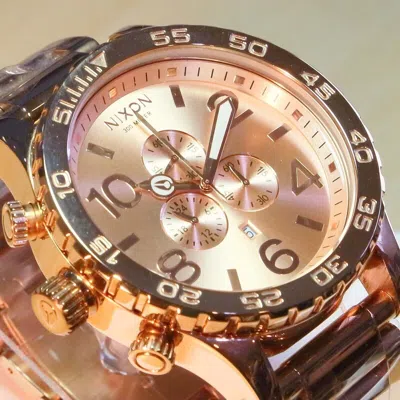 Pre-owned Nixon 51-30 Chrono Rose Gold Tone Watch Mens Womens Gift A083-897 Fast Ship