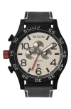 Nixon 51-30 Chronograph Leather Strap Watch, 51mm In Multi