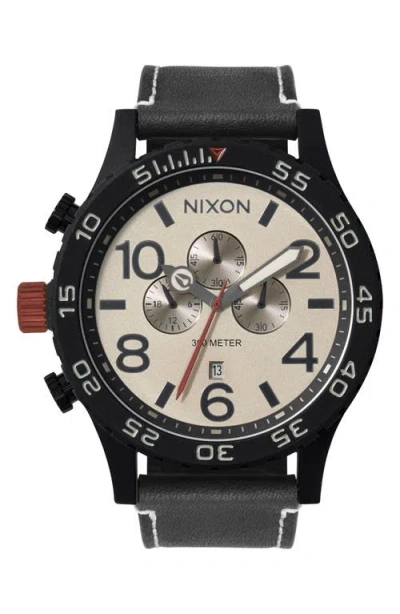 Nixon 51-30 Chronograph Leather Strap Watch, 51mm In Multi
