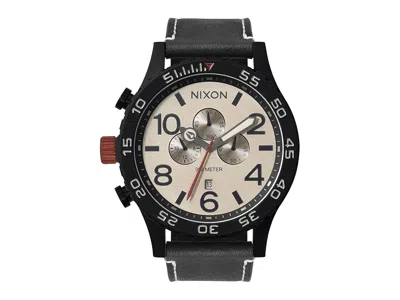 Nixon 51-30 Chrono Leather Watches Black/pumice/charcoal: One Size