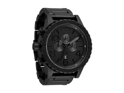 Nixon 51-30 Chrono Watches All Matte Black/black: One Size In Pattern
