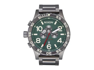 Nixon 51-30 Chrono Watches Light Gunmetal/dark Forest: One Size In Pattern
